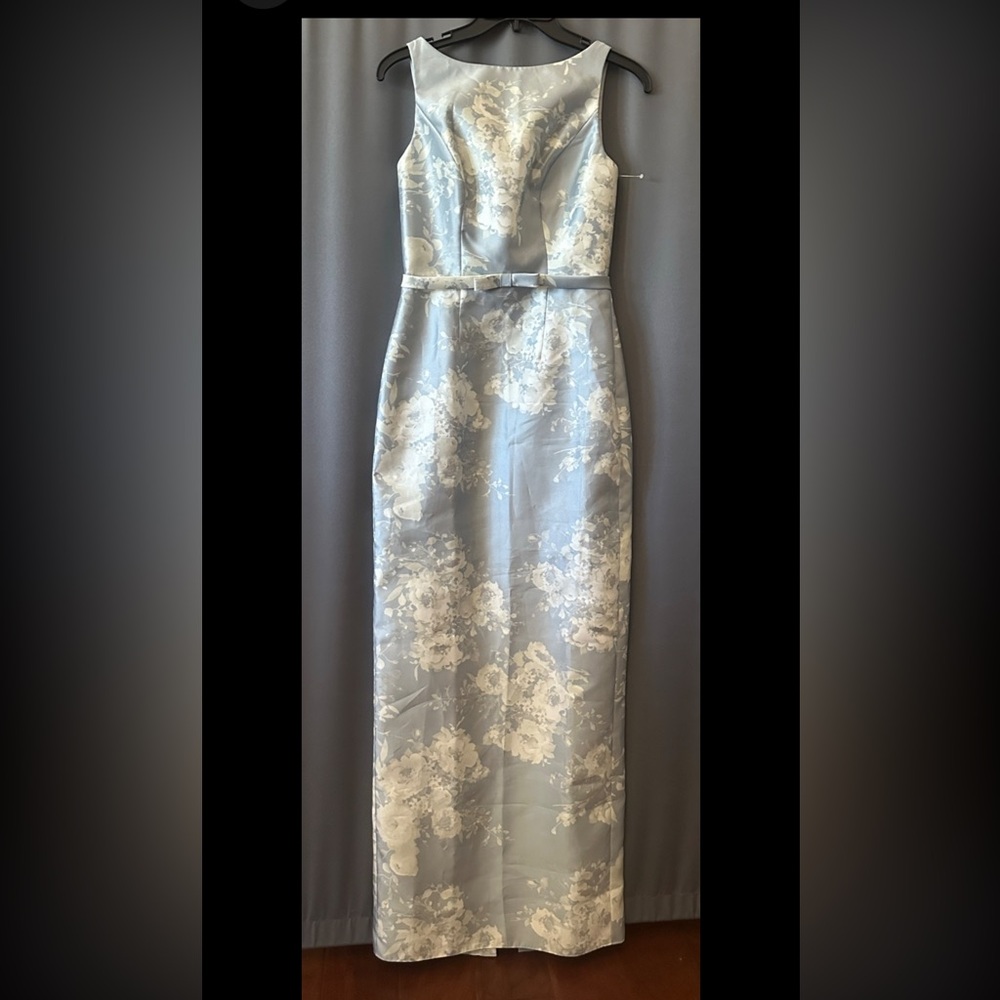ALFRED SUNG Blue and White Floral Maxi Dress - Picture 5 of 10